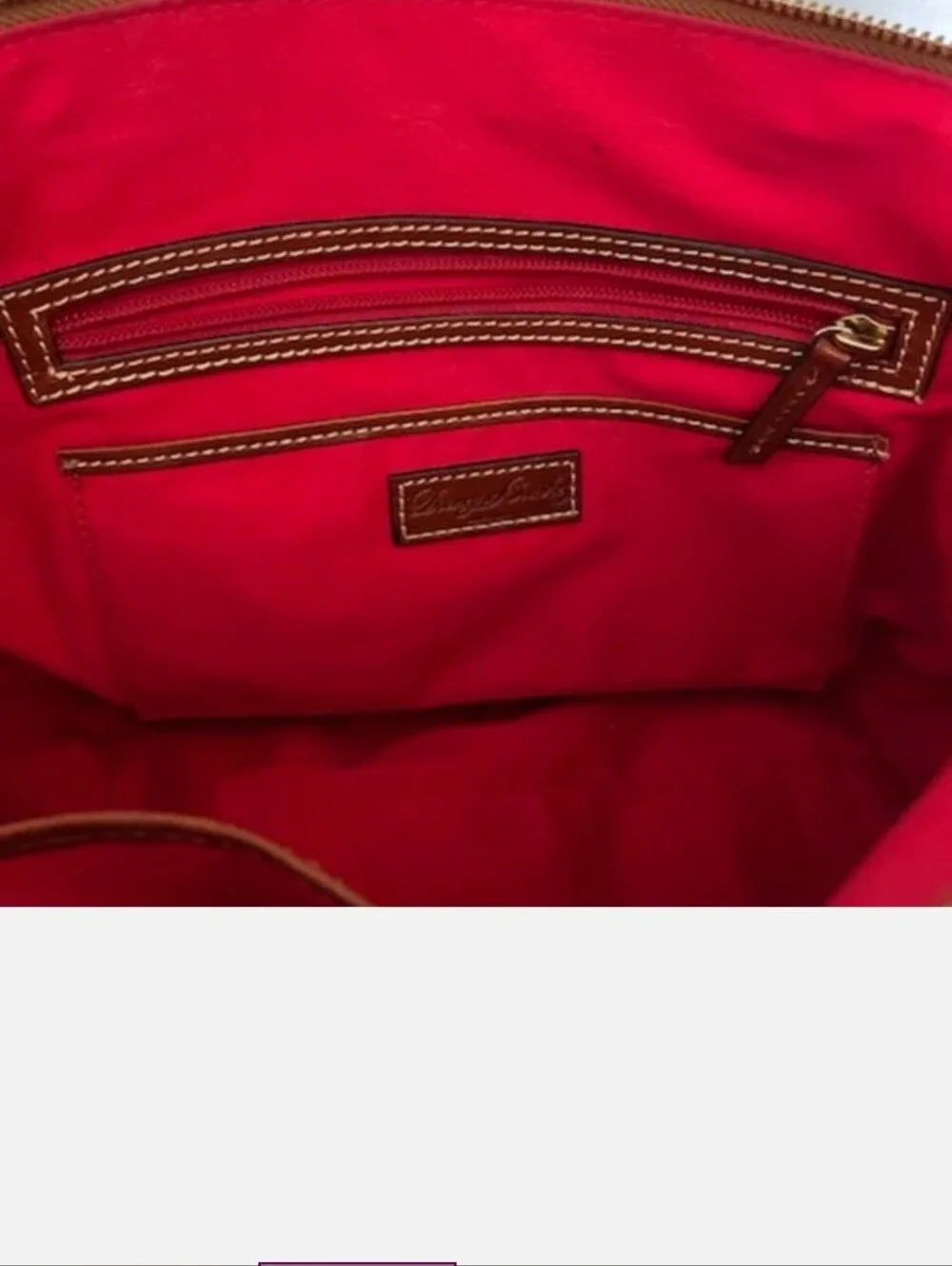 Dooney&Bourke Bordeaux Pebble Leather Maxine Tote Zip Close Tassels Dust Bag EUC